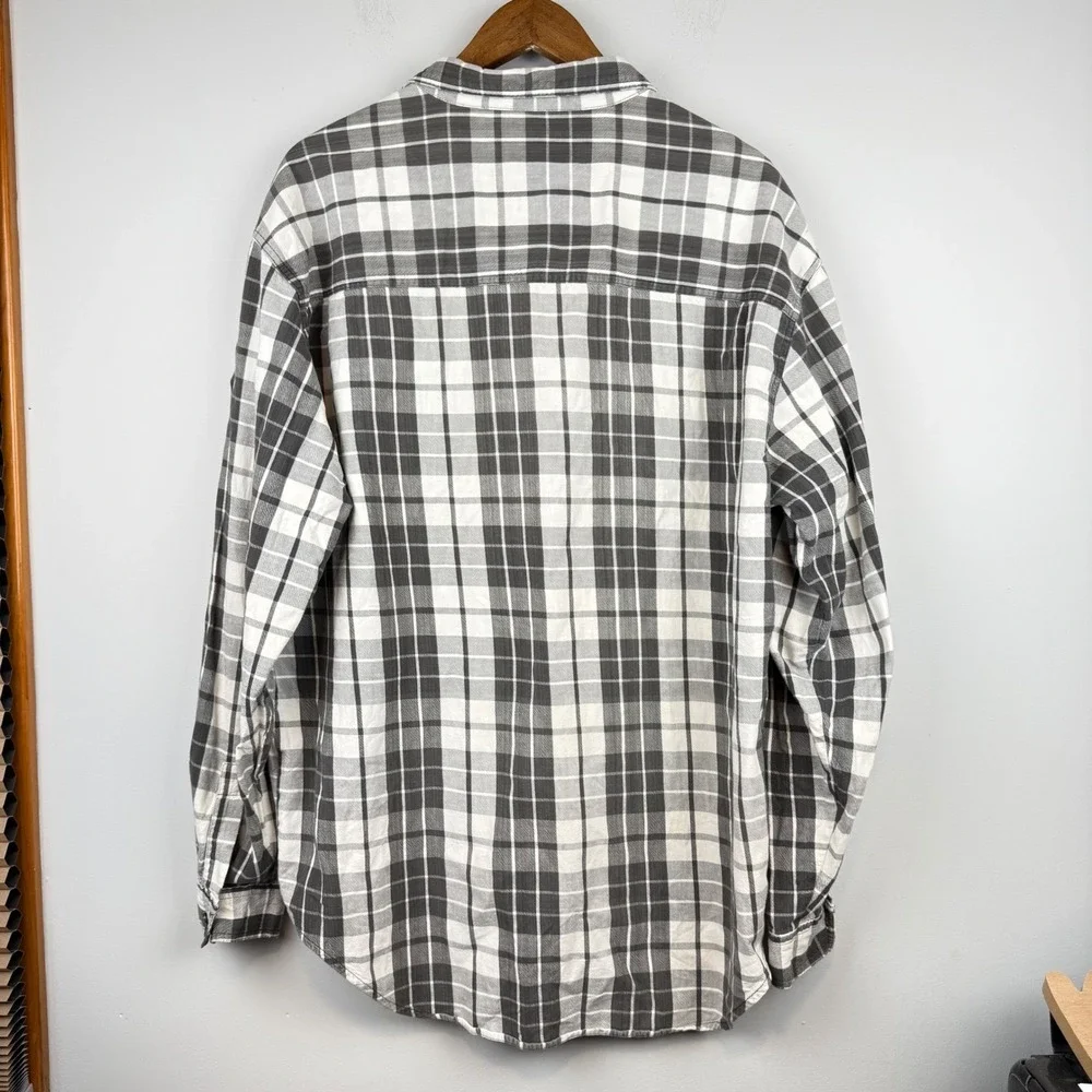 Levi's Plaid Button Down Modern Authentics Shirt Mens XL Grey Heritage Outdoorsy